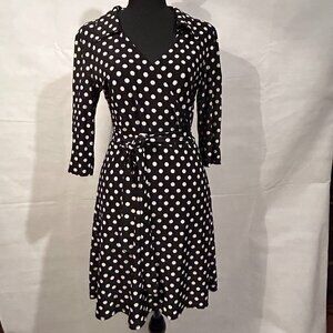 Adorable Black and White Polka Dot Star Vixen Dress, Small